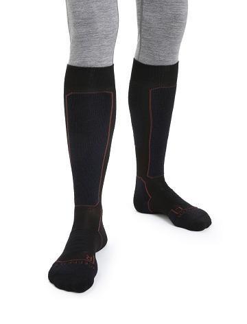 Black / Royal Navy Icebreaker Merino Ski+ Medium Over the Calf Men's Socks | AU 1028WNBY